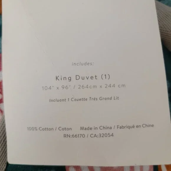 Anthropologie Mahina Duvet Cover King Vibrant Jungle Bedroom Luxury Comfort - Picture 3 of 3